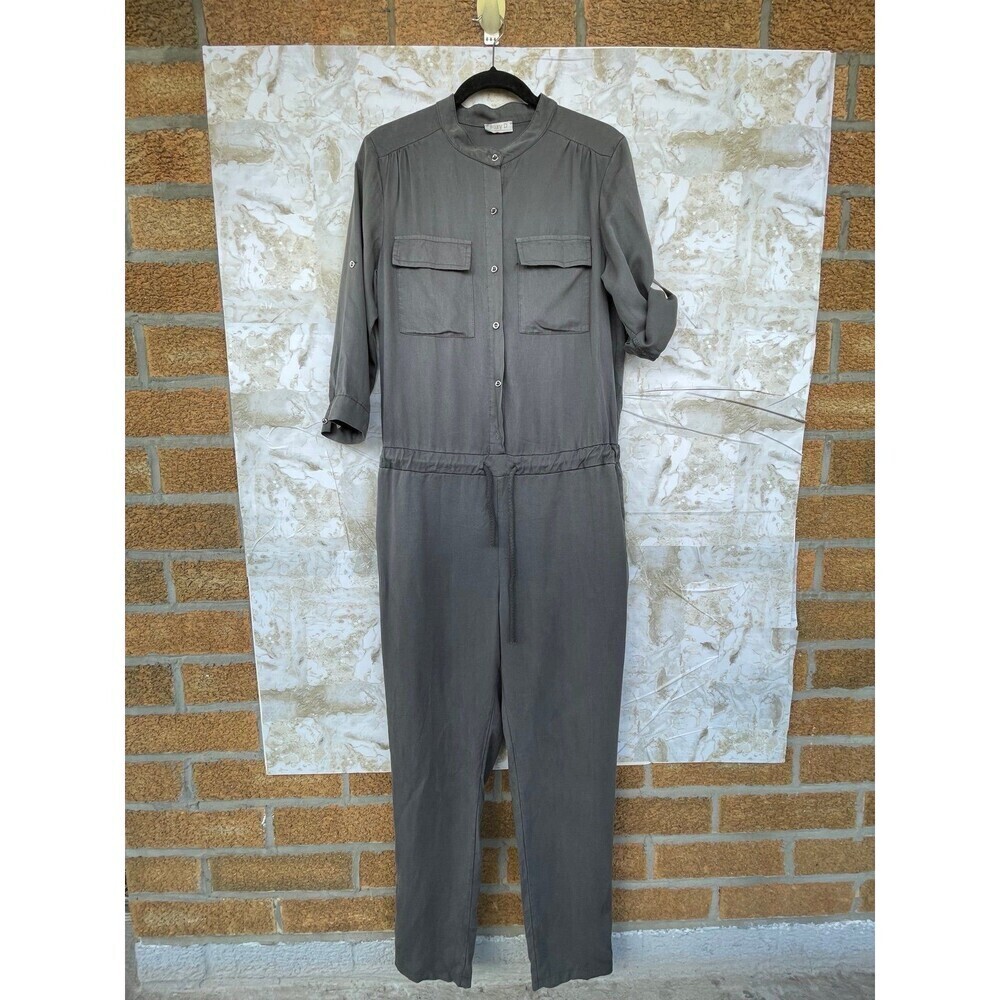 Suzy D London size small tencel  jumpsuit made in Italy pewter/gray